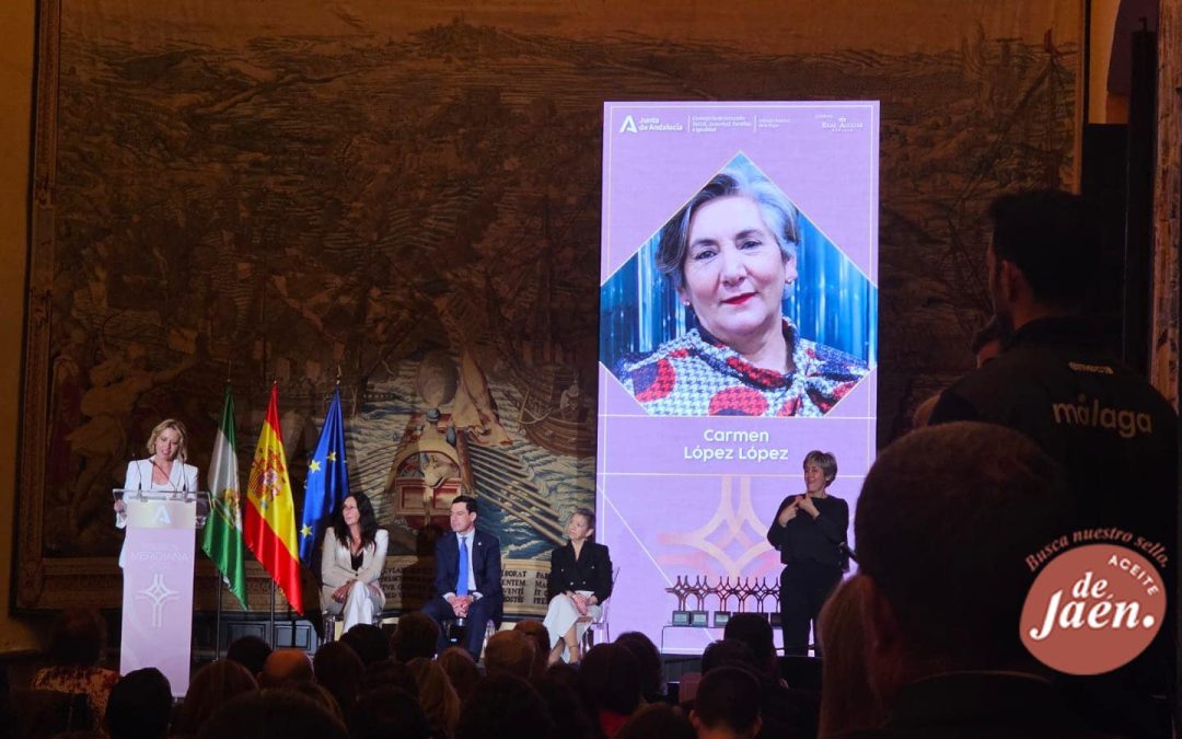 Carmen López, agricultora y primera mujer presidenta de una cooperativa oleícola en Jaén, galardonada en los Premios Meridiana 2024